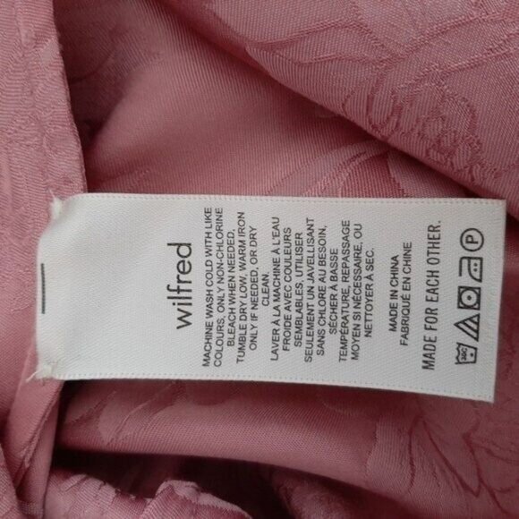 Aritzia WILFRED Callie Dress Mini Floral Pink Long Sleeve Wrap Sz S - Picture 10 of 12